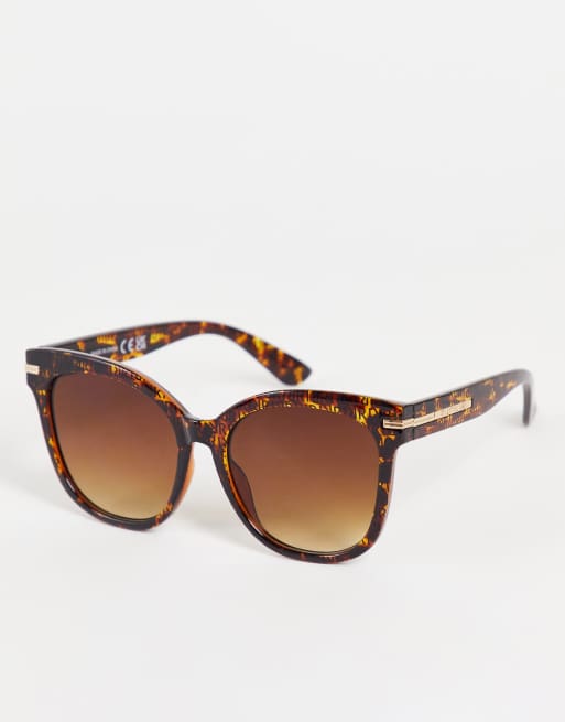 River Island retro style sunglasses in brown