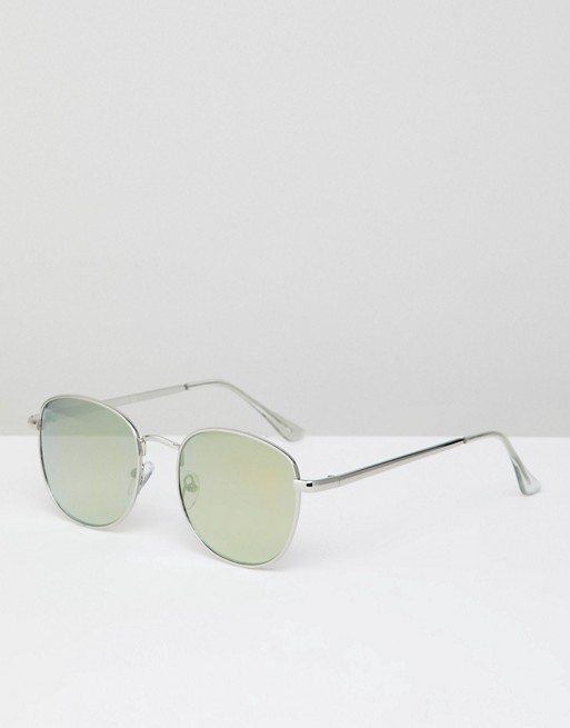 River Island retro sunglasses in silver