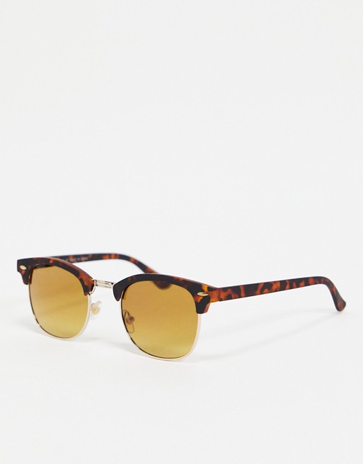 River island retro sunglasses in tort