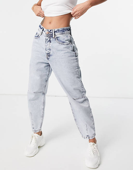 River Island retro tapered jeans in light auth blue | ASOS