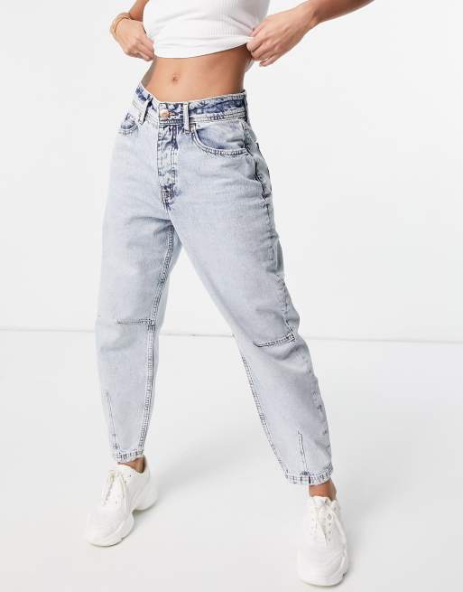 River Island - Retro toelopende jeans in licht authentiek blauw