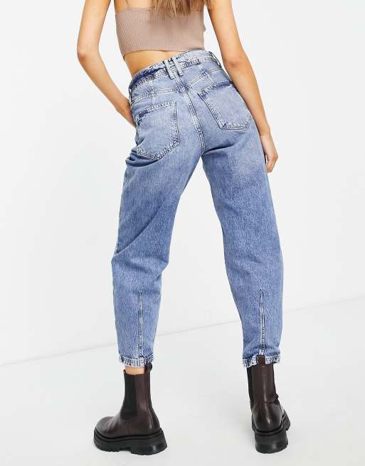 River Island - Retro toelopende jeans in medium auth blauw , 2 van 4