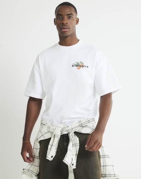 River Island Retroviseur tree car t-shirt in white