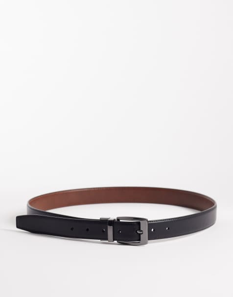 River Island reversible belt in black and tan - view 1