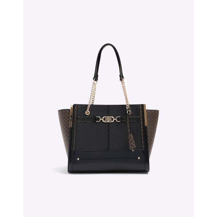 ClassicfuncenterShops River Island Ri monogram tote bag in black Shadow JClass Backpack