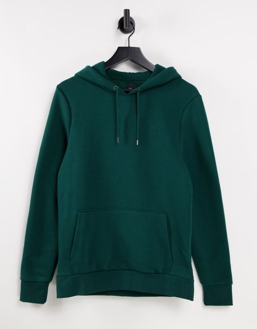 River Island RI muscle fit hoodie in green