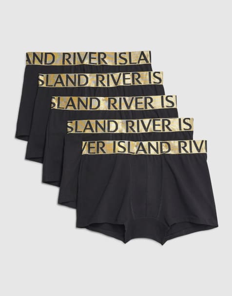 River Island Ri pack of 5 trunks in black - view 1