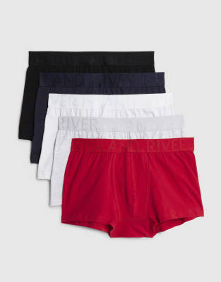 River Island Ri pack of 5 trunks in red | ASOS