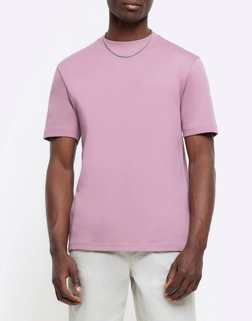 River Island Ri studio slim fit t-shirt in pink - dark