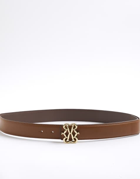 River Island Ri swirl buckle belt in brown - dark - view 1