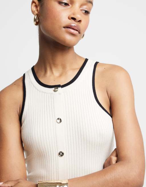 cream ribbed bodycon dress Cream Ribbed Knit Tank Contemporary Bodycon Elegance Midi Dress main image 1