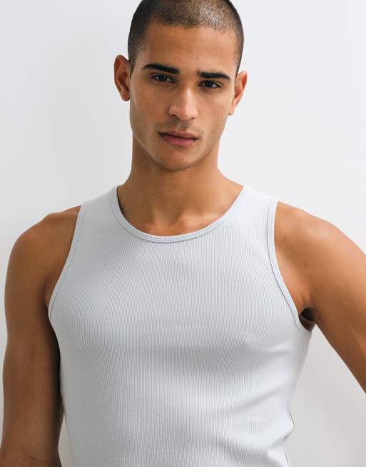 River Island ribbed vest in grey, 2 of 5
