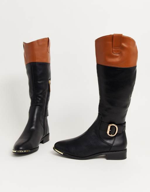 Black tan 2025 riding boots