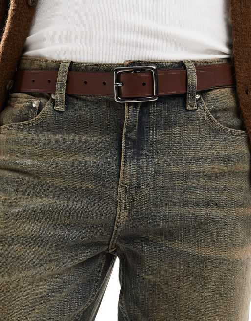 River Island - Riem met gesp in lichtbruin
