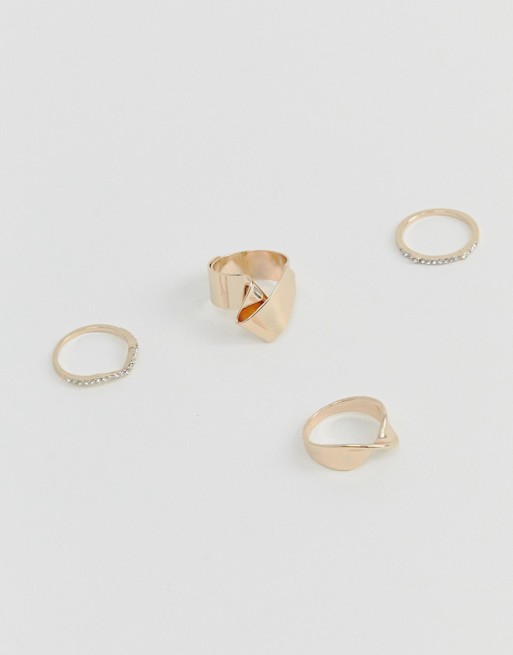 River Island ring pack in gold