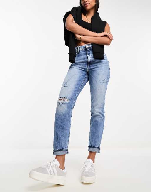 River island ripped mom 2024 jeans