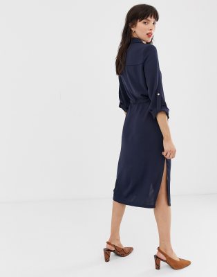 robe chemise bleu marine