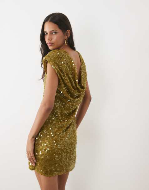 River Island robe courte à sequins verte - view 1