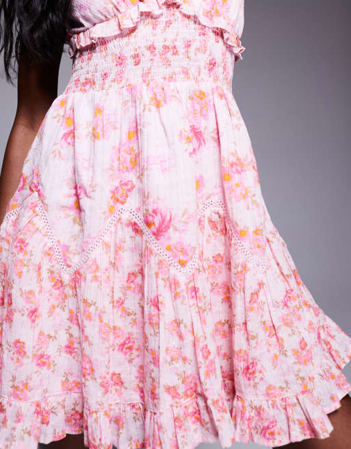 River Island - Robe de plage courte à petites fleurs - Rose clair, 4 de 4