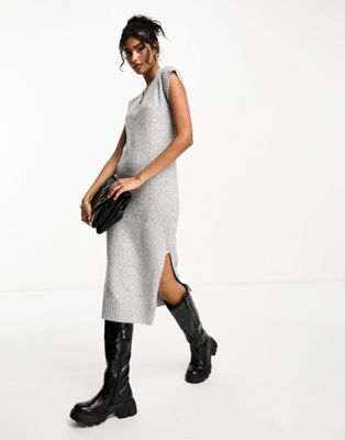 River Island sleeveless relaxed midi knitted dress ing rey - ASOS Price Checker