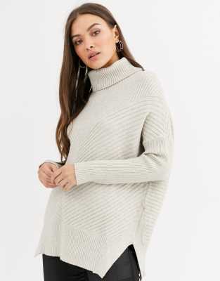 beige roll neck jumper