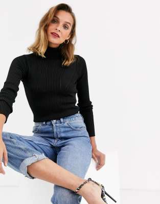asos black roll neck jumper