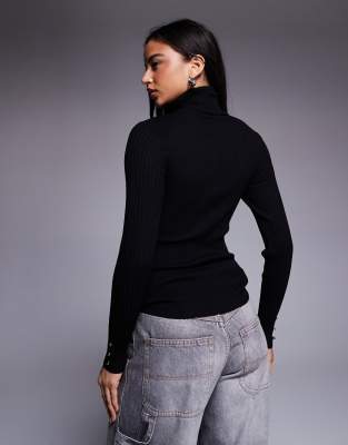 River Island Roll Neck Sweater In Animal Print