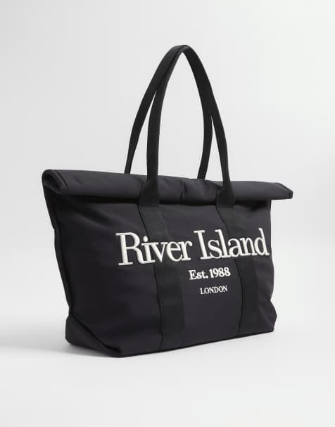 River Island Roll top holdall bag in black - view 1