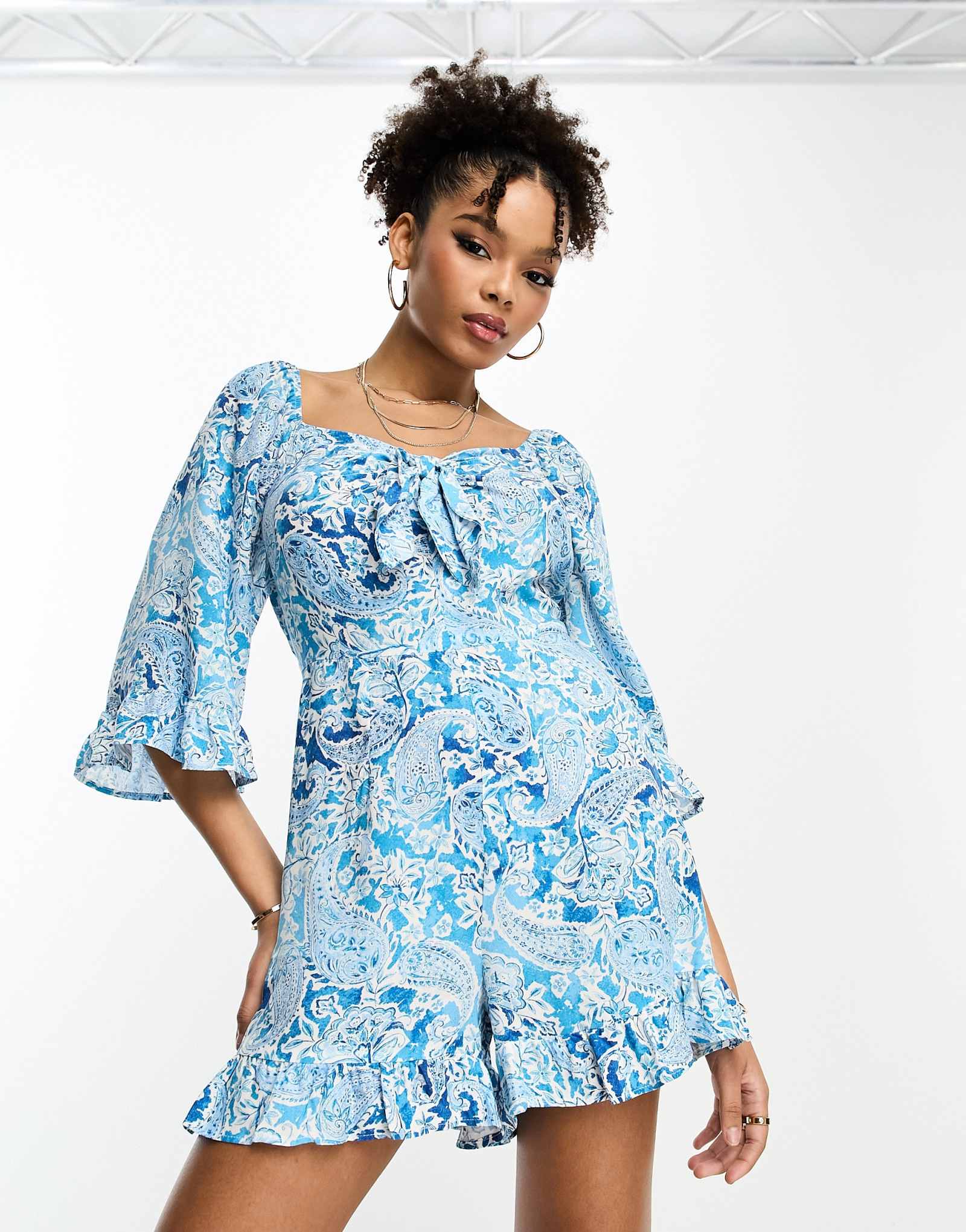 Комбинезон River Island с завязкой спереди из многослойного материала
