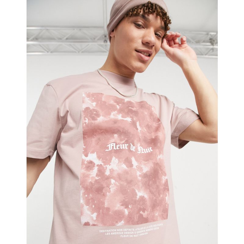 River Island – Rosa T-Shirt mit Blumenprint