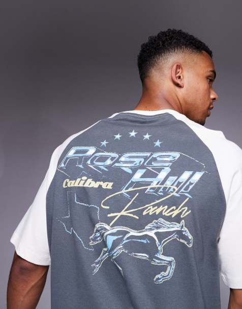 River Island Rose Hill vintage style raglan t-shirt in grey