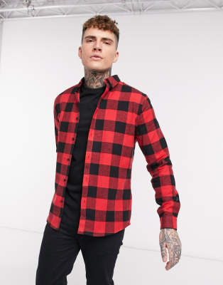 River Island Rotes Hemd Mit Buffalo Karomuster Asos