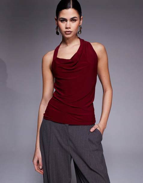 River Island – Rotes Neckholder-Oberteil - view 1