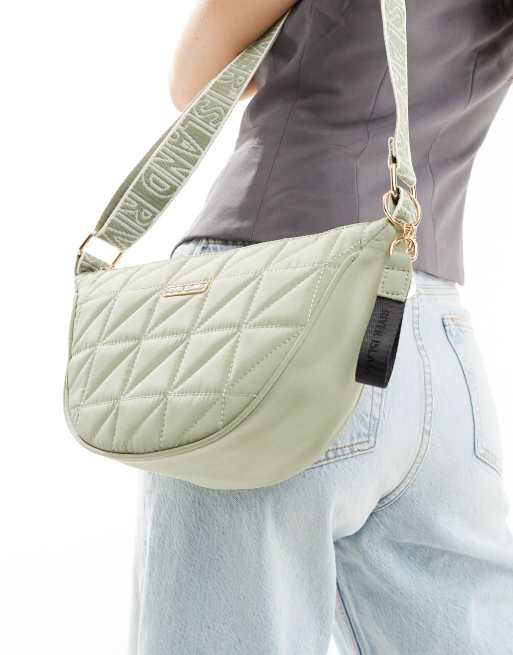River Island round cross body bag in khaki