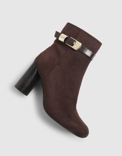 Buckle Boots River Island Brown Ankle Boots Ankle Boots Chunky