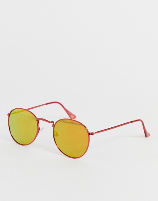 River Island round sunglasses in red