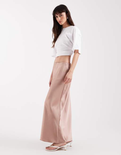River Island – Różowa satynowa spódnica maxi, 2 z 5