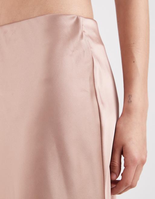 River Island – Różowa satynowa spódnica maxi, 4 z 5
