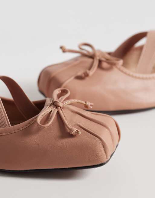 River Island – Różowe balerinki z kwadratowymi noskami, 2 z 4