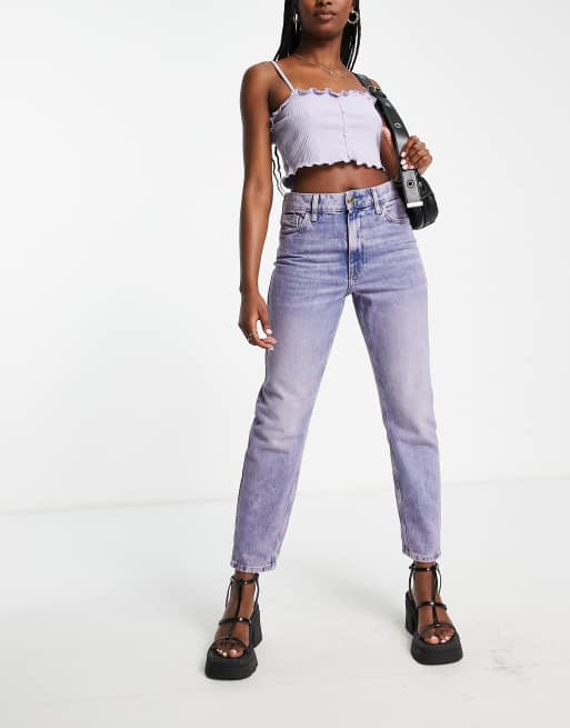 River Island – Różowe mom jeans z podwyższonym stanem
