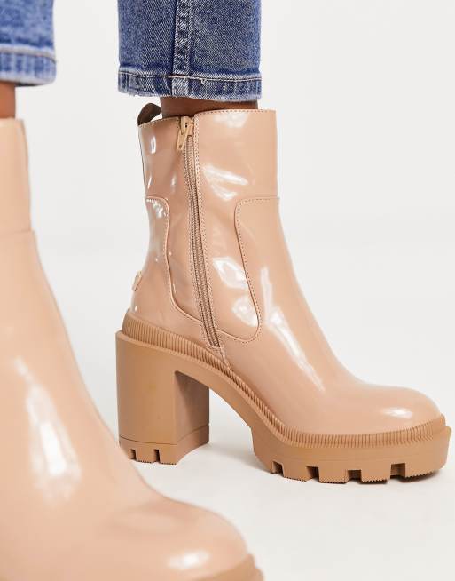 Heeled on sale rubber boots