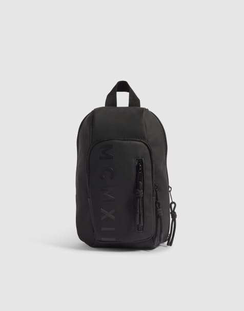 River Island Rubber mini mcmxii backpack in black - view 1