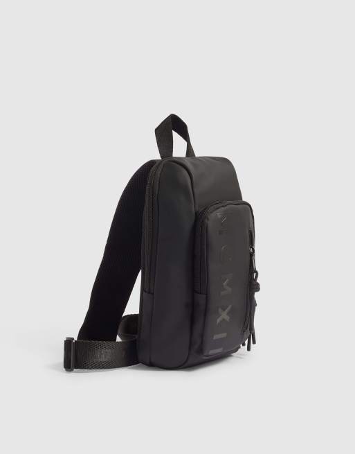 River Island Rubber mini mcmxii backpack in black, 2 of 4