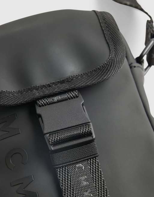 River Island Rubberised mcmxii crossbody bag in black , 4 of 4