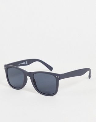 River Island rubberised retro sunglasses in grey
