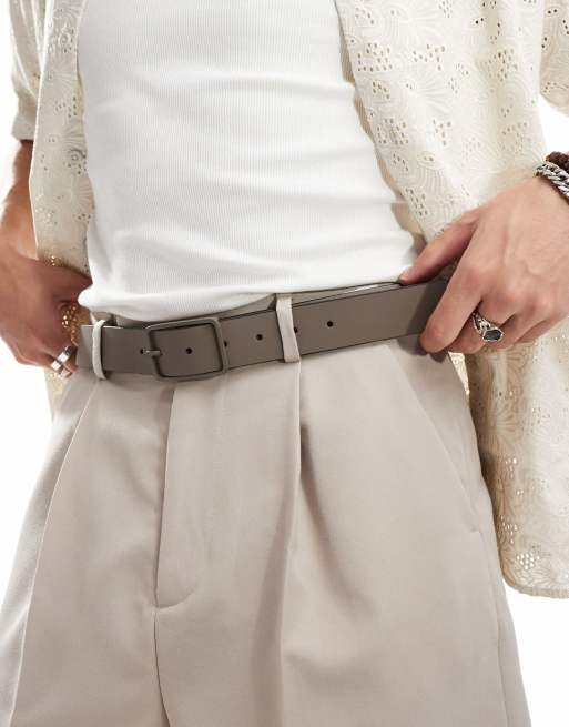 River Island rubberized belt in khaki