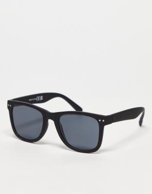 River Island rubberized sunglasses in black