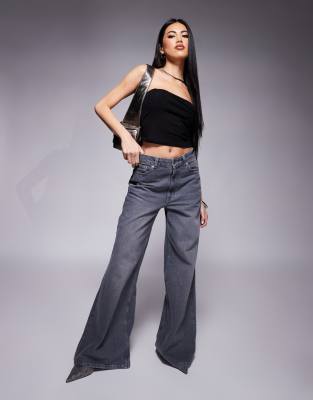 RIVER ISLAND RUCHED FRONT BANDEAU TOP 