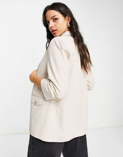 River island ruched sleeve on sale blazer