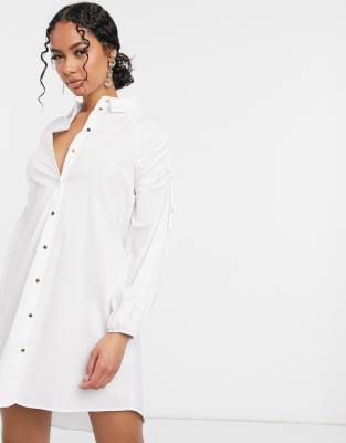 ruched white shirt
